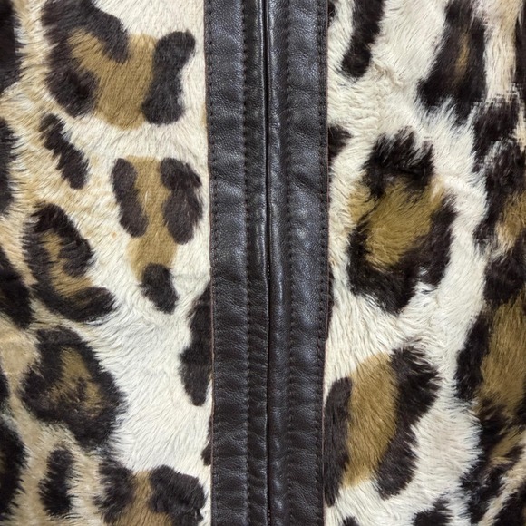 Doncaster Leopard Print Faux Fur Leather Trim Jacket - Picture 5 of 11